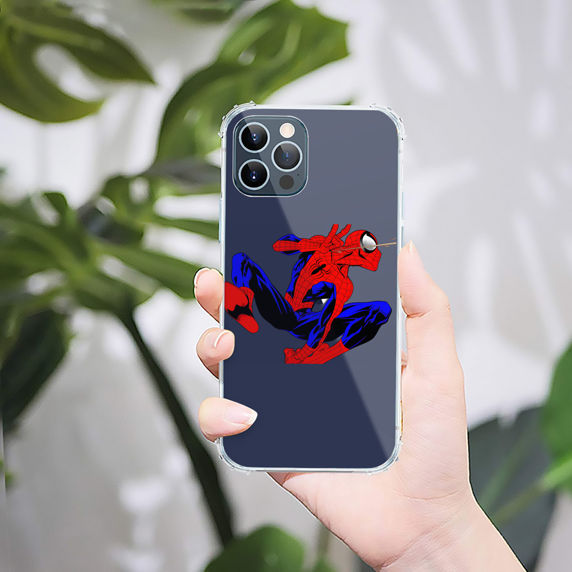 （画像用） Spider Man スパイダーマン 【iPhone 12シリーズ対応】透明スマホケース（クリアソフトケース）